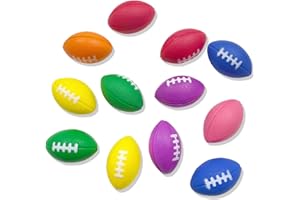 HAIKING Mini American Footballs, 12 PCS Random Color Foam Rugby Sports Stress Balls for Party Gift Bag Filler, Football Party