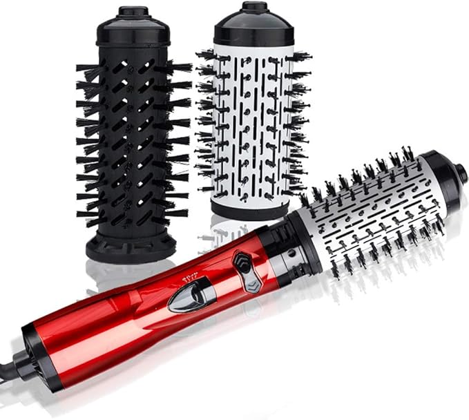 XJZHANG 2 in 1 Hair Dryer and Curler, Hot Air Brush Anti Scald Negative Ion Rotating, Best Hair