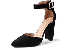 NinetinGel High Heels.Chunky Heel Pointed Closed Toe Pump Shoes,Party Wedding Fashion Shoes,Gifts for Women