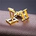 U7 Men's 18K Gold Plated Initial Cufflinks (Letter H)