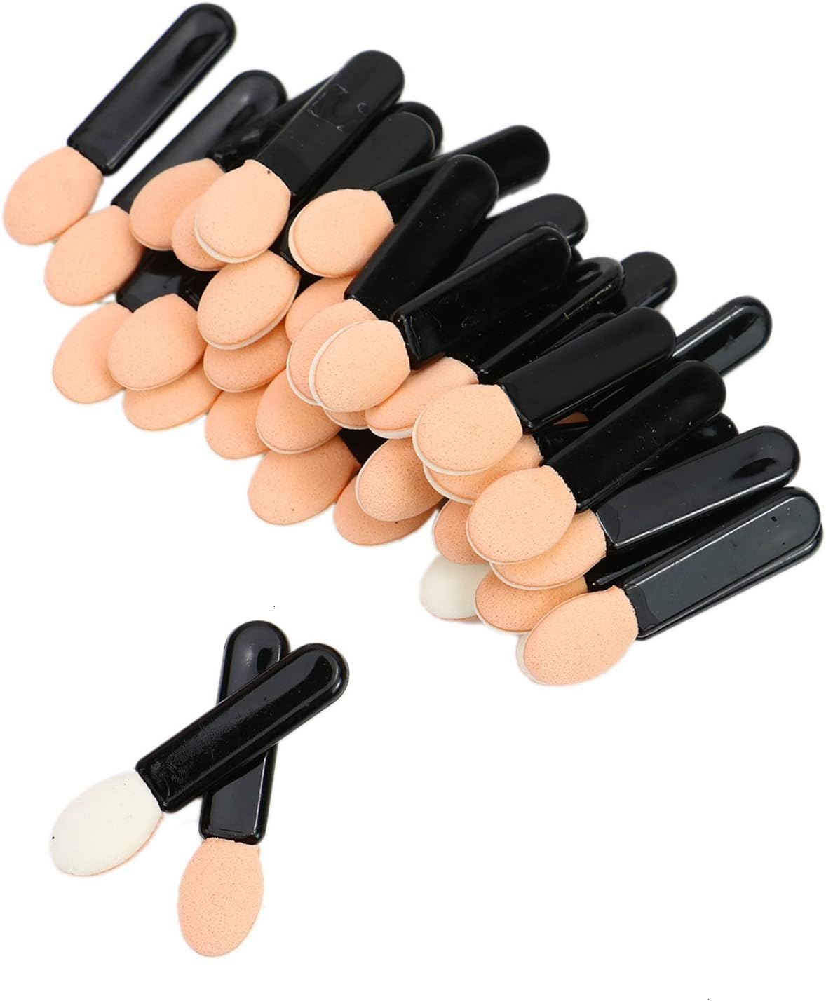 Pomeat 100 Pcs Eyeshadow Brushes Sponge Single Side Sponge Tipped Oval Makeup Applicator, 1.5'' Length: Home & Kitchen