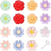 Plastic Post Earrings, Colorful Plastic Stud Earrings for Women Lightweight Cute Floral Studs Jewelry for Sensitive Ears Daily Wear & Special Occasions (Roses)