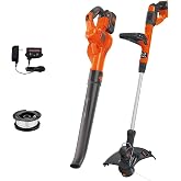 BLACK+DECKER 40V Max Cordless Sweeper &amp; String Trimmer, Battery &amp; Charger Included (LCC340C)