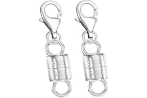 Dailyacc 925 Silver Lobster Magnetic Necklace Clasps and Closures Safety Sterling Silver with 14K Gold Jewelry Converters for Bracelets Chain Extender