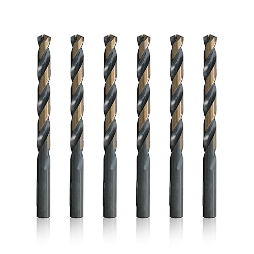 Drill America KFD11/32P6 11/32" High Speed Steel Black & Gold KFD Split Point Drill Bit (Pack of 6), KFD Series