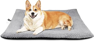 Onarway Medium Dog Bed Mat 76x54cm Sherpa Cushion Non-Slip Grey