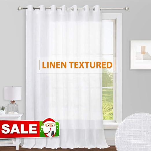 Amazon Com Ryb Home Sheer Curtains White 100 Inches Extra Wide