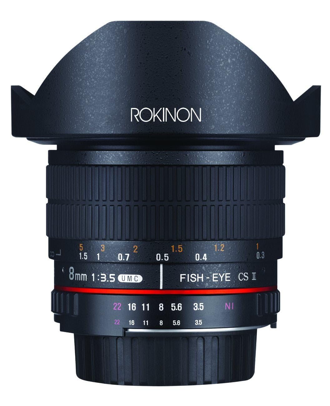 Rokinon 8mm f3.5 AS IF MC CSII DH Fisheye Lens with Removable Hood for Olympus and Panasonic Micro 4/3 (MFT) Mount Digital Cameras (HD8M-MFT)