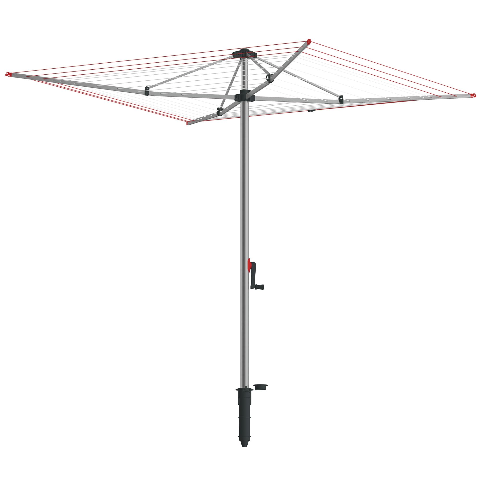 Vileda Supadry Hoist Rotary Washing Line | 60m Clothes Line for Outside with Adjustable Height for Easy Loading | Hoist Mechanism with Individual Line Tensioners | Holds up to 5 Wash Loads