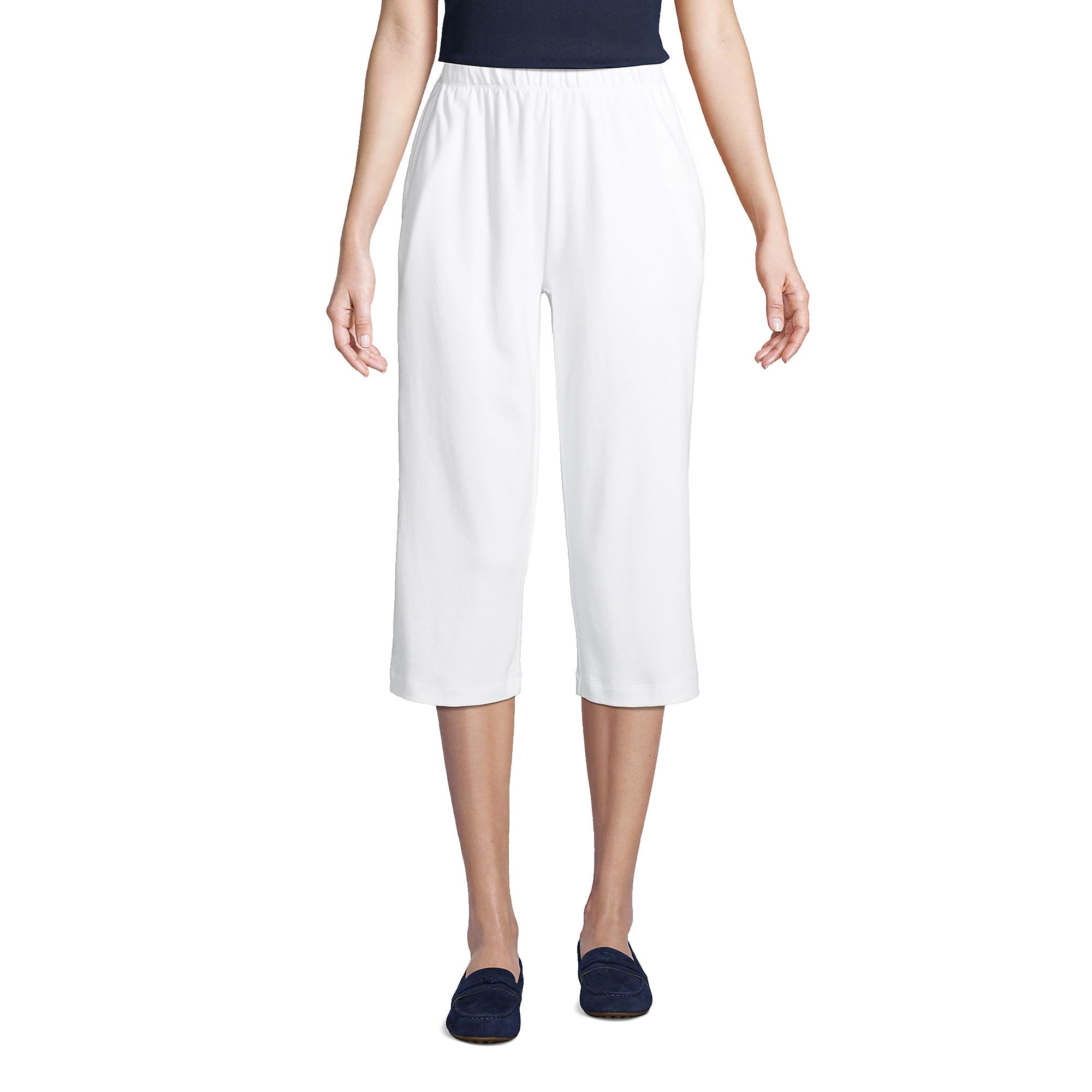 Photo 1 of Lands' End Women s Sport Knit Capri Pants White Regular Small