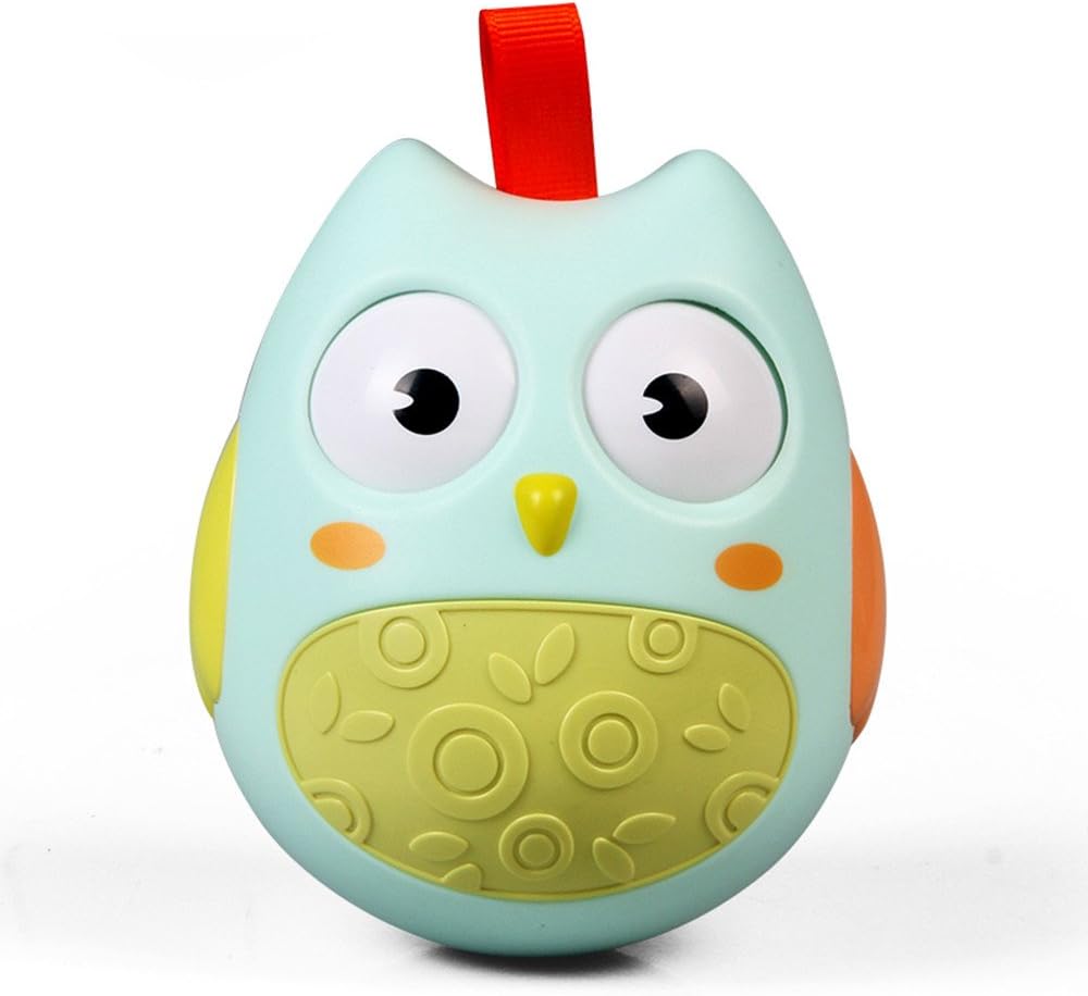 meibeile Baby Toys Roly-poly Tumbler Toys, Xmas Gifts Children Kids Baby Educational Toys Climbing Nodding Rolling Eyes (light blue)