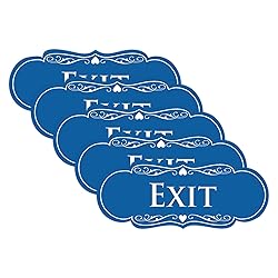 Designer EXIT Sign - Blue - Small