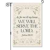 Perfectinsoy As For Me And My House We Will Serve The Lord Bible Verse Garden Flag for Indoors Outdoors, Religious Scripture Banner, Welcome Yard House Garden Home Flag Decor, Housewarming Flag Gifts