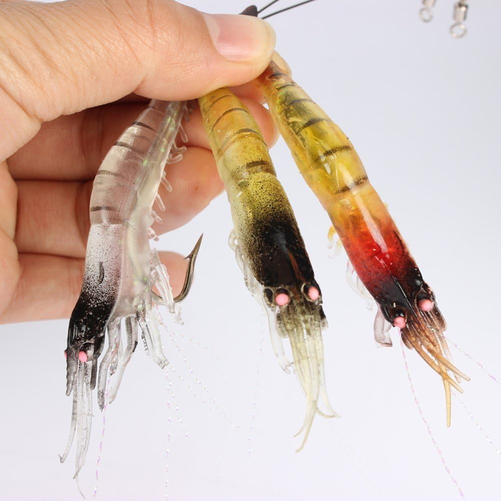 Goture Soft Lures Shrimp Bait Set, Freshwater/Saltwater, Trout Bass Salmon, 12 Piece : Sports & Outdoors