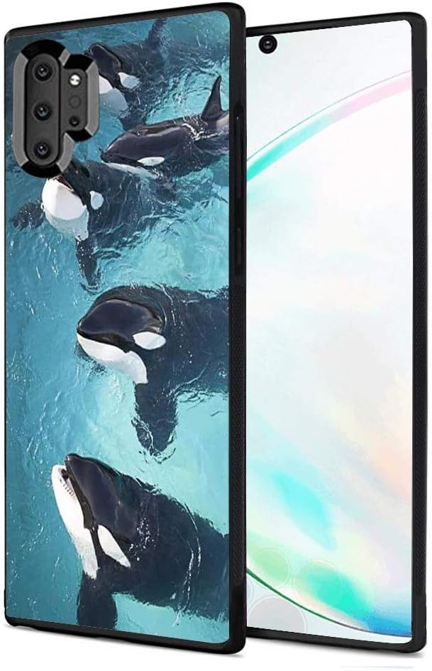 Case for Samsung Galaxy Note 10 Plus Orca Whales Case Hard PC Black Cover Case Waterproof Shockproof Durable Protective Case