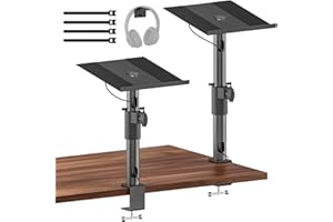 Studio Monitor Stands for PreSonus, JBL Nano K and More Monitor Speaker Stands, Adjustable Height & Tilt & Swivel Desk Booksh