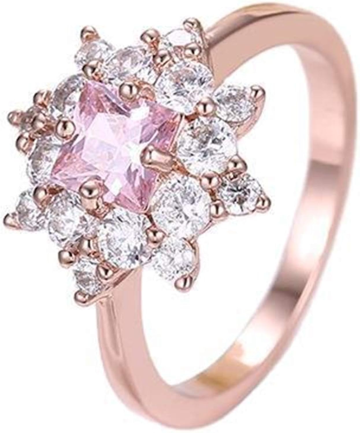 Beydodo Verlobungsring Frauen - Vergoldeter Solitärring Mit Blau Zirkonia