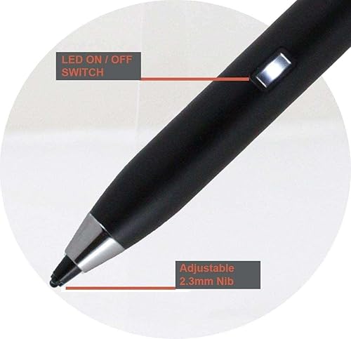 Black Fine Point Digital Active Stylus Pen Compatible with Simbans