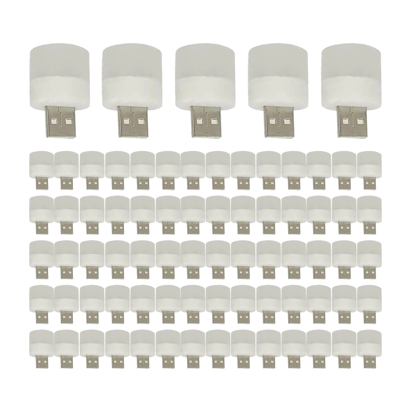 YWNYT 80pcs USB Plug-in Night Lights, Mini USB Night Lights, Portable Night Lights, Soft Light Eye Protection Lights, Suitable for Bedroom, Corridor, Kitchen (Warm White)