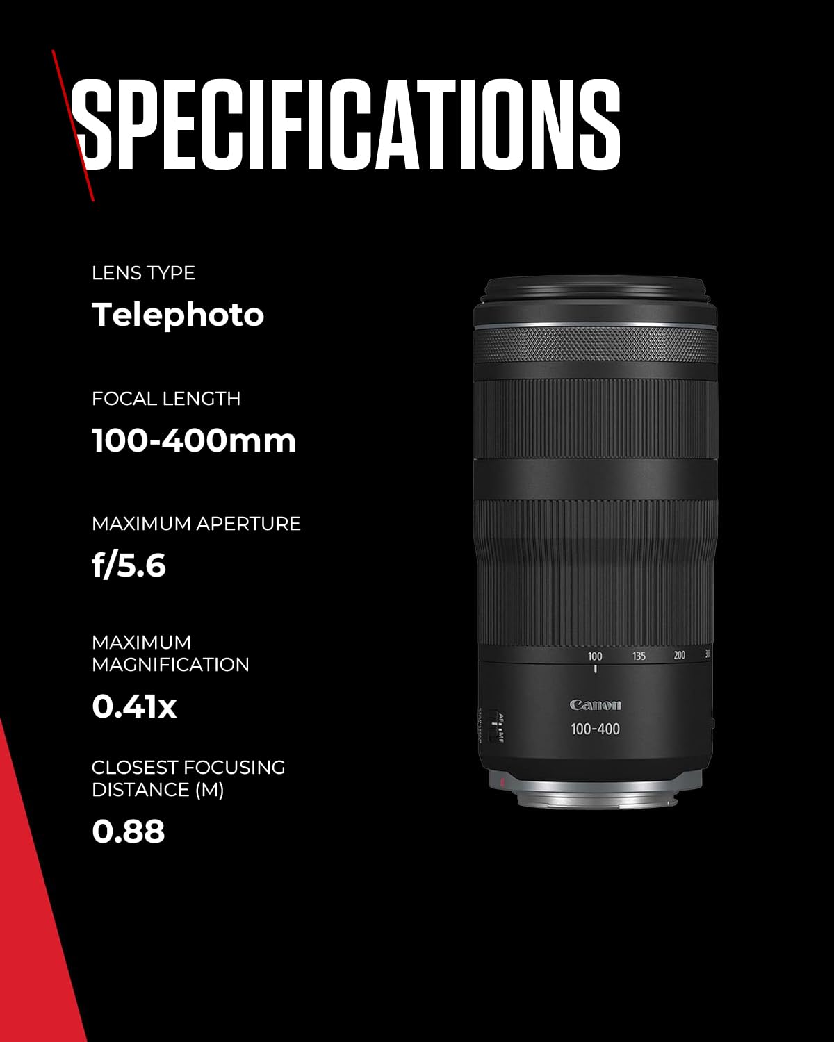 Canon RF Objektiv 100-400mm F5.6-8 IS USM – Tele-Zoom mit 5,5-Stufen-Bildstabilisator für Sport & Natur | Kompatibel mit EOS R System 8