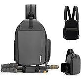 Cwatcun Camera Bag，SLR DSLR Canvas Sling Bag Small Compact Camera Shoulder Bag Crossbody Camera Case photography Purse with Padded Shoulder Strap for Canon Nikon Sony Fuji Mirrorless Cameras