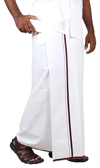 (100% COTTON) DMK PARTY MEN'S WELCRO POCKET DHOTI