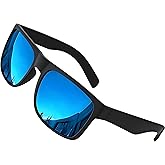 grinderPUNCH XL Polarized Men's Oversized Sunglasses, Big Heads Wide Face Large Head Fit Sunglasses Sports Driving Fishing Extra Wide Blue Mirrored Lens