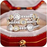 RKKOJJO 925 Sterling Silver Cubic Zirconia Ring Diamond Ring Engagement Ring Wedding Band Rings for Women