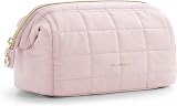 Bagsmart Makeup Bag Travel Cosmetic Bag Pink Large Capacity view 1