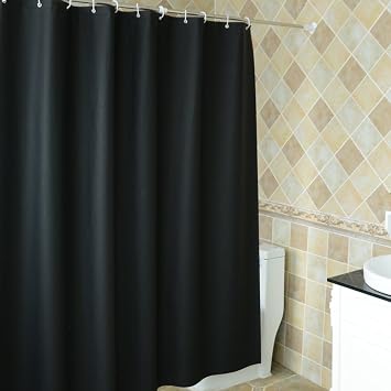 Duschvorhange Schwarzer Dusche Vorhang Set Badezimmer Wasserdicht