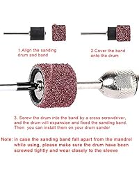 AUSTOR   Juego de 132 lijadoras de tambor con caja de regalo (incluye 120 mangas de lija de uñas y 12 mandriles de tambor para herramientas rotativas Dremel)