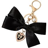 Tangseajiao 1Pc Black Bow Charm for Purse Keychain Bowknot Cute Car Key Chain Key Ring Bag Charm Pendant for Handbag Decorations For Womens