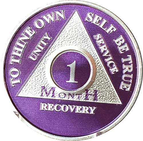 1 Month Purple Silver Plated AA Medallion 30 Day Chip