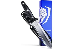 DALSTRONG Hori Hori Garden Knife - 6.5 inch - Straight Edge + Serrated Edge - Gladiator Series Elite - Forged German Steel - Sheath Guard Included - Weeding, Cutting, Digging, Planting - NSF Certified