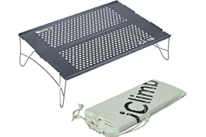 iClimb Mini Solo Folding Table Ultralight Compact for Backpacking Camping Hiking Beach Picnic (Gunmetal, S)