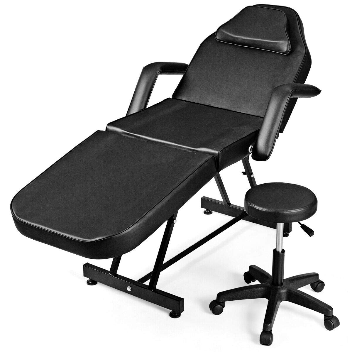 GiantexMassageTableFacialBedChairforSpawithStoolAdjustableHeightPortable73Salon