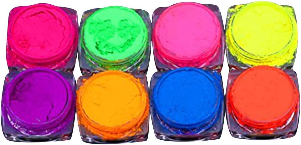 FINEjuyudd Fashion Neon Pigment Nail Art Powder Dust Nail Glitter Gradient Glitter Iridescent Acrylic Set Decoration