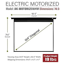 Akia Screens 104 inch Motorized Electric Remote