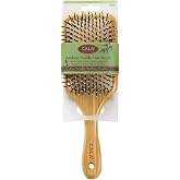 CALA Bamboo Paddle Hair Brush, Large Wide Cushion Base with Ball-Tipped Bristles, Detangles Wet or Dry Hair, Smooths &amp; Straightens, Scalp-Massage Feel, All Hair Types