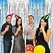 Sumind 4 Pack Foil Curtains Metallic Fringe Curtains Shimmer Curtain for Birthday Wedding Party Christmas Decorations (Silver and Light Blue)