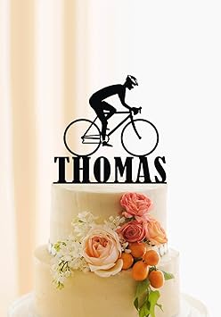 Cake Design Patisserie 24 Personnalise Pre Cut Hommes Hommes Cyclisme Cycliste Comestible Anniversaire Cupcake Toppers Cuisine Arts De La Table