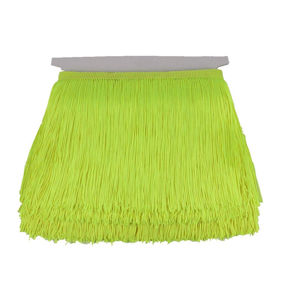 Fringe Trim Lace Polyerter Fibre Tassel 6 inch（″） Wide 10 Yards Long for Clothes Accessories and Latin Wedding Dress and DIY Lamp Shade Decoration BlackWhiteRedGoldBluePinkGrey(Fluorescent Yellow)
