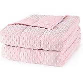 Mr. Sandman Weighted Blanket for Adults, Minky Dots Heavy Blanket for Woman,Man Sleeping/Calm, Soft, Cozy and Cooling Weighted Throw Blankets, Machine Washable, 60 x 80in, 20 Pounds, Pink