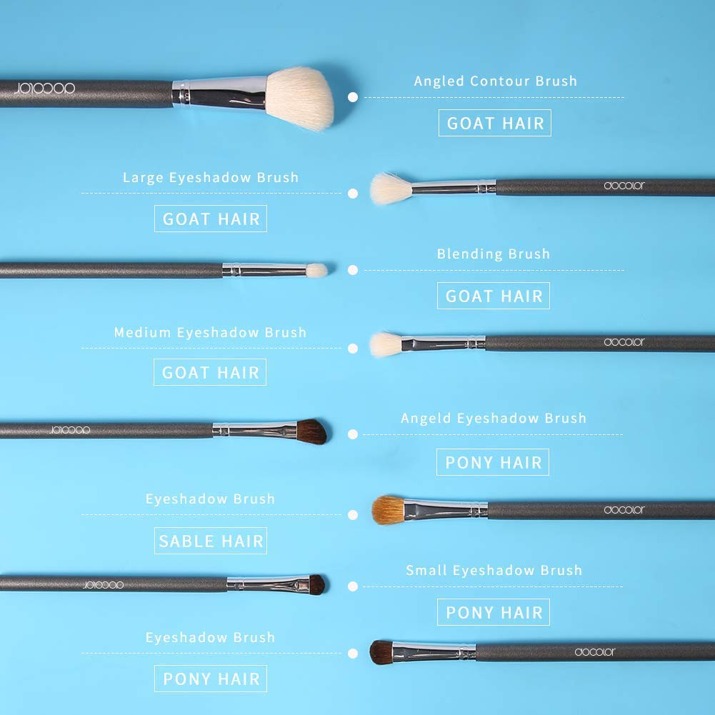 Docolor Makeup Brushes 29 Piece Professional Makeup Brush Set Premium Goat Hair Kabuki Foundation Blending Brush Face Powder Blush Concealers Eye Shadows Make Up Brushes Kit with PU Leather Case: Beauty