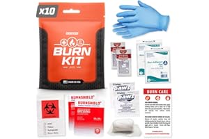 Go2Kits Advanced Burn Care Kit - Comprehensive First Aid for Burns, Includes Dressings, Cream, Gauze - Portable for Home, Office, Car & Travel (10-Pack, BK33)