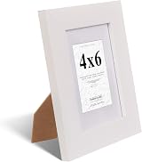 Fabian Clarke London 6x4 White Wood Frame with 5x3 Mount Glass Front view 4