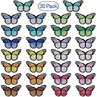 PGMJ 20 Pieces Butterfly Iron on Patches Embroidery Applique Patches for Arts Crafts DIY Decor, Jeans, Jackets, Kid