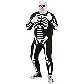Authentic Plus Size Karate Kid Skeleton Suit | Adult Halloween Costume | Jumpsuit With Hood and Pair of Gloves