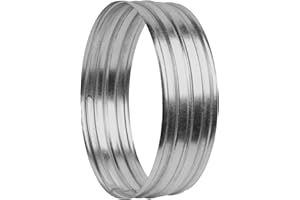 HVAC OV Galvanized Steel Duct Coupling - 12" Inch Fit - Round Ventilation Connector and Extender - Dust Hose or Exhaust Pipe Connection - Available in Different Sizes