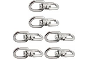 Mobestech Stainless Steel Swivel Hooks for Hanging Plants and Wind Chimes with Smooth Dual Clip Design 6-Pack for Garden and 